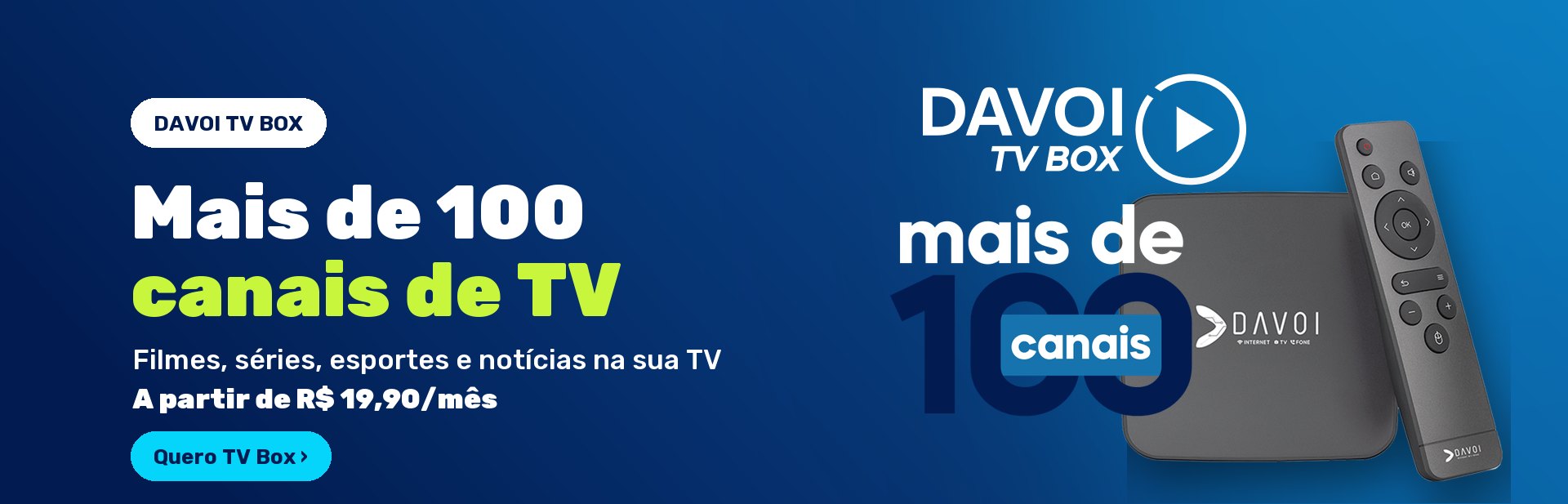 Mais de 100 canais de TV — DAVOI TV Box